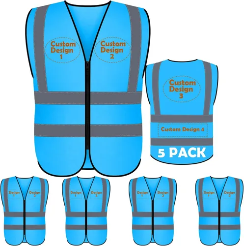 Miniatura 22 de BeautyWill Chaleco de seguridad personalizado Logo Clase 2 Chaleco reflectante de alta visibilidad con bolsillos Ropa de trabajo de construcción