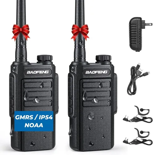 BAOFENG Radio MP31 GMRS Radio portátil de dos vías, walkie talkies recargables impermeables con escaneo y recepción NOAA, compatible con repetidor