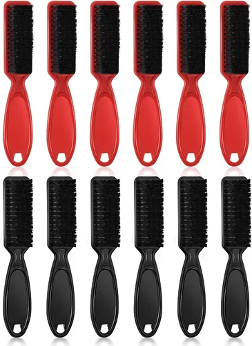 Patelai 12 piezas de cepillo de peluquero de nailon a granel, cepillo de limpieza para recortadora, suministros de peinado para recortadora, Negro