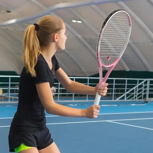 Miniatura 6 de Juego de raquetas de tenis para adultos de 27 pulgadas, incluye raqueta de tenis, pelotas de tenis, amortiguadores de vibración, bolsa de tenis