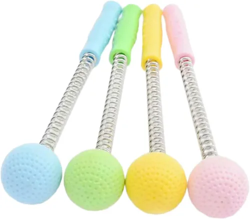 COLLBATH 4 unids Masaje Bola Martillo Cuello Terapia Herramienta Stress Relax Varilla para Hombre Niños y Niñas Silicona Portátil Mango Telescópico