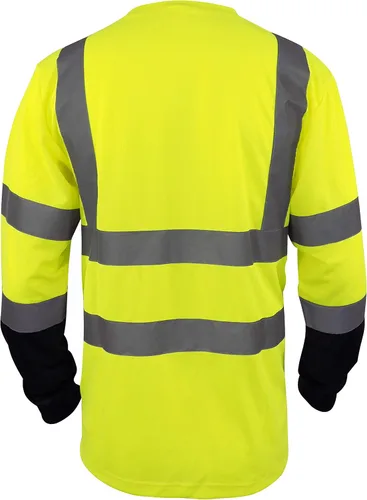 Miniatura 2 de L&M Playera de Seguridad Hi Vis Clase 3 Reflectante Negra, Manga Corta/Larga, Alta Visibilidad lima (Lime_l)