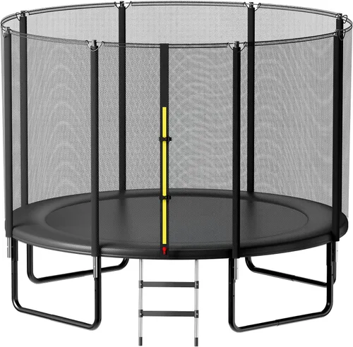 Trampolín para exteriores de 8 pies, 10 pies, 12 pies, 14 pies, trampolines recreativos con recinto y escalera, trampolines antioxidantes para niños