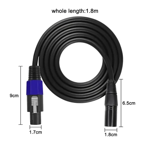 Miniatura 2 de XMSJSIY Speakon a XLR Cable Audio Jack Macho a XLR 3Pin Macho Micrófono Extensión de Micrófono Cable Extensor Cable de altavoz con bloqueo giratorio