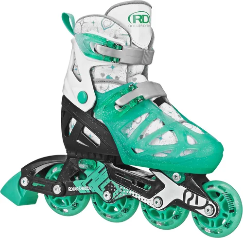 Miniatura 6 de Roller Derby Tracer Patines en línea ajustables para niños, niñas, principiantes Negro/Azul/Anaranjado