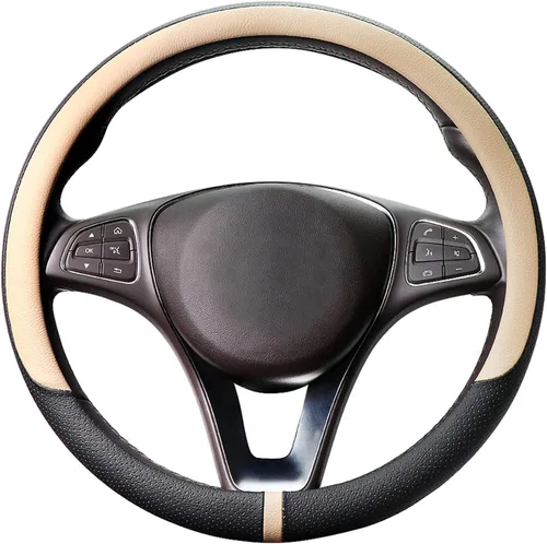 COFIT Funda transpirable para volante de automóvil de 15 pulgadas, protector de cuero universal antideslizante para volante de automóvil, accesorios