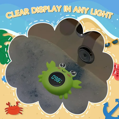 Miniatura 7 de b&h Termómetro de baño para bebé con pantalla LED, termómetro de temperatura de agua para recién nacidos, sensor de agua de seguridad para bebés