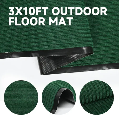 Miniatura 4 de Tapete de 3 x 10 pies para exteriores, alfombra de pasillo comercial, resistente, antideslizante, con parte trasera de goma, impermeable