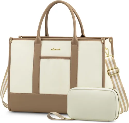 Miniatura 17 de LOVEVOOK Bolso para laptop y bolsa de mano para mujeres, bolso de trabajo de 15.6 pulgadas, gran bolso profesional para maestra, liviano, bolso