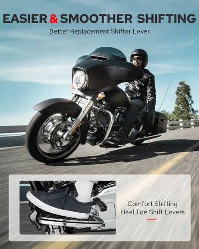 Miniatura 6 de Benlari Pinzas para palanca de cambios de talón, acero inoxidable 304, aptas para Harley Touring Street Glide Road Glide Road King Electra Glide