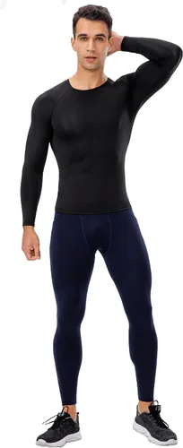 Miniatura 4 de Camisetas de compresión atléticas para hombre, de manga larga, camisetas de entrenamiento frescas y secas para gimnasio, camiseta deportiva activa