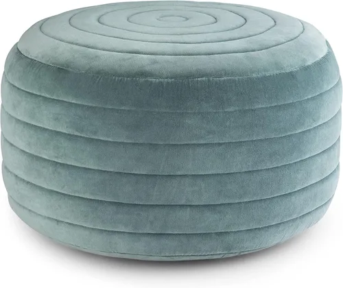 Miniatura 10 de SIMPLIHOME Coates - Puf redondo contemporáneo de macramé en gris nube de algodón para la sala de estar, dormitorio y habitación de los niños