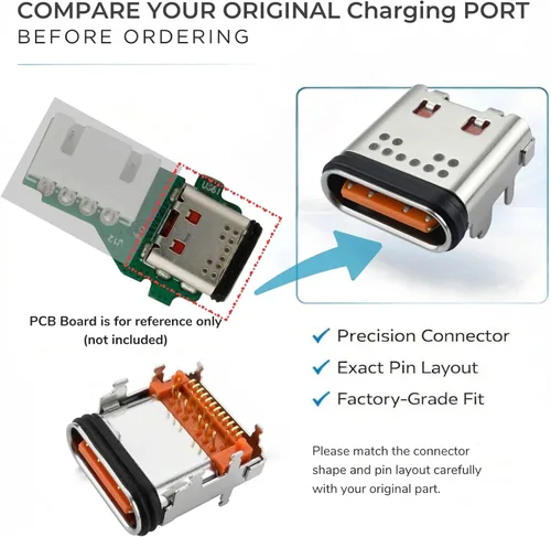 Miniatura 4 de Paquete de 2 puertos de carga USB-C de repuesto para JBL Flip 5 y Flip 6, conector de placa de carga para altavoces Bluetooth Charge 5, Pulse 4