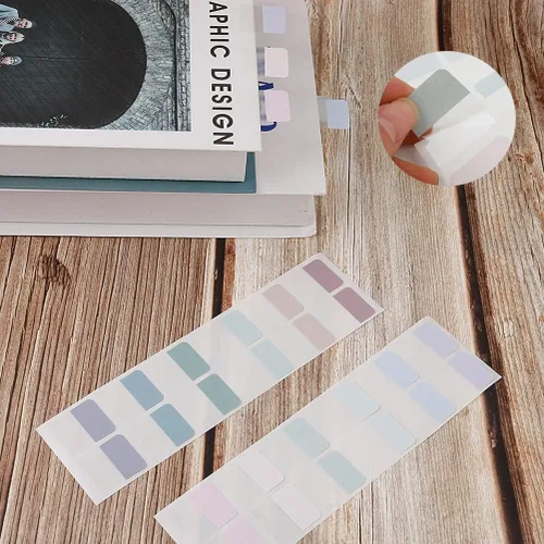 Miniatura 6 de 240 piezas de pestañas adhesivas de índice, pestañas adhesivas de color para libros y cuadernos, pestañas de página reposicionables para Morandi