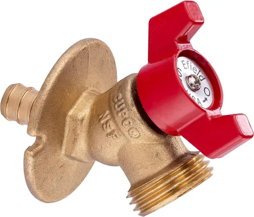 Miniatura 9 de Válvula Exterior EFIELD de 1/4 de Vuelta con Grifo de Manguera con Brida de 3/4 Pulg. Entrada Pex x 3/4 Pulg. Salida MHT, (SILLCOCK003)