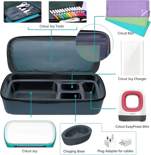 Miniatura 5 de Estuche rígido de viaje para Cricut Joy, fundas de transporte para Cricut Easy Press Mini con 3 alfombrillas de corte, bolsa de almacenamiento