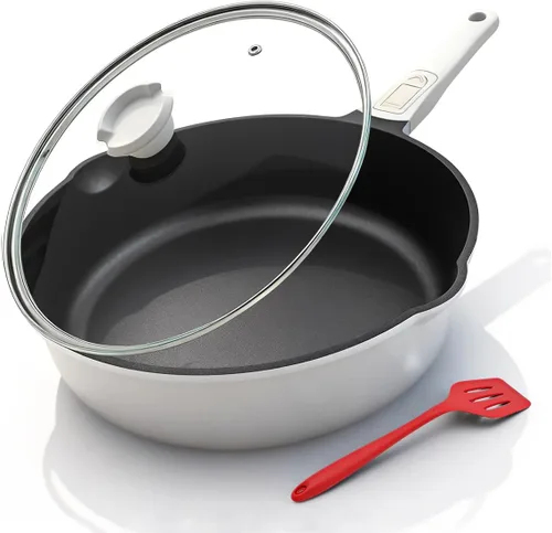 Miniatura 13 de Sartén de 20 cm antiadherente, sartén para tortilla, sartén de chef saludable y no tóxica, sartén para huevos con mango desmontable para todas