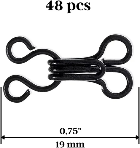 Miniatura 2 de Lakesstory Juego de 48 ganchos de costura y ganchos de cierre – Gancho de sujetador de metal y accesorios de manualidades para costura de ojos