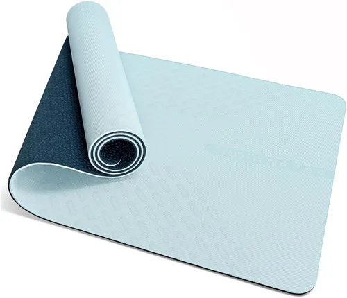 SIMIAN Tapete de yoga grueso de 0.315 pulgadas de doble cara antideslizante para hombres y mujeres con correa de transporte, tapete profesional de