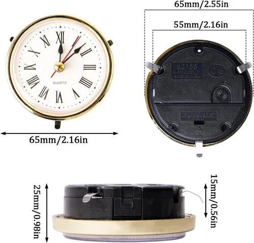 Miniatura 4 de Reloj clásico Craft Movimiento de cuarzo 2-1/2 (2.559 in) Relojes redondos Cabeza Insertar Número romano
