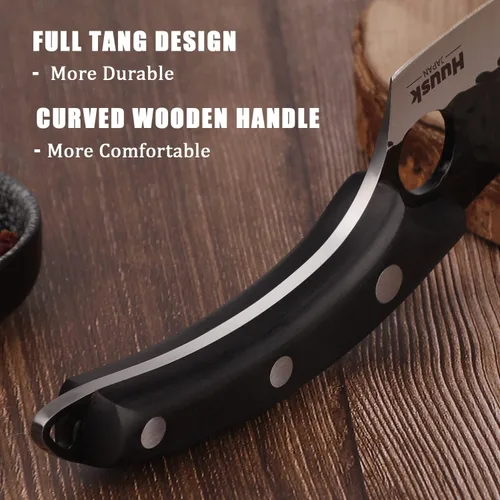 Miniatura 5 de Huusk Cuchillos coleccionables Cuchillo de chef y cuchillo de carne con funda de cuero y caja de regalo..