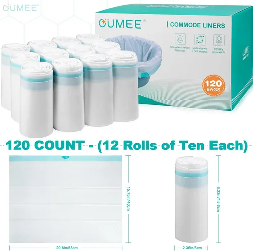 Miniatura 3 de 120 forros desechables para cómoda de mesita de noche, además de revestimientos de cómoda, forros portátiles para ir al baño para adultos, bolsas