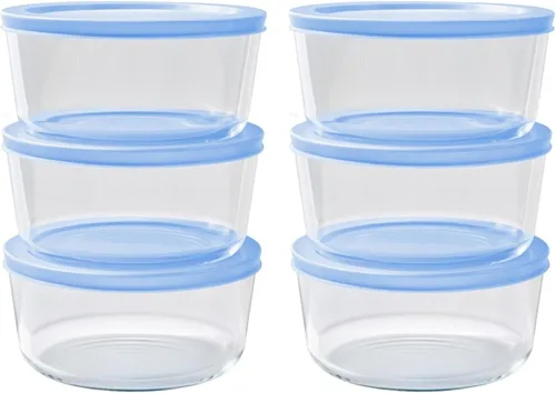 Miniatura 16 de Juego de 8 recipientes de vidrio para almacenamiento de alimentos (4 recipientes + 4 tapas sin BPA), 6.5 tazas, a prueba de fugas, aptos