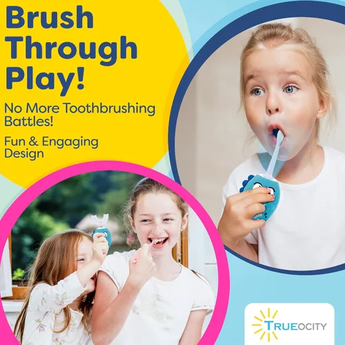 Miniatura 6 de Trueocity Cepillo de Dientes Eléctrico Automático en Forma de U para Niños, Cepillo de Dientes Automático Recargable para Niños Pequeños Cabezal