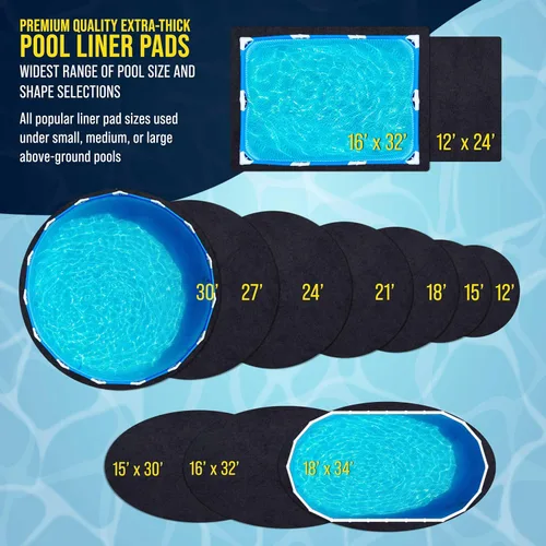 Miniatura 7 de U.S. Pool Supply Ground Shield - Almohadilla para revestimiento de piscina redonda de 15 pies de servicio pesado para piscinas sobre el suelo