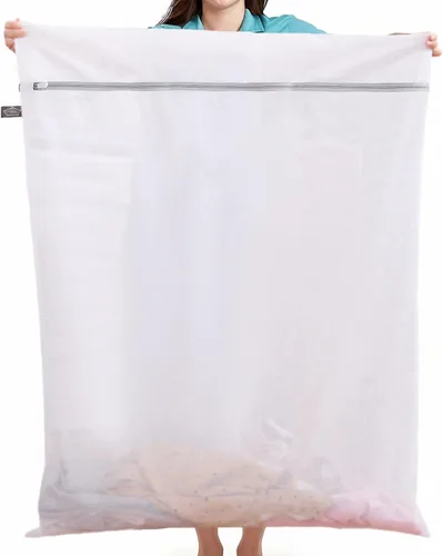 Miniatura 15 de Kimmama Bolsas de malla para lavado de lavandería, bolsas de lencería para lavar delicados, bolsas de malla para lavadora, red blanca, cremallera