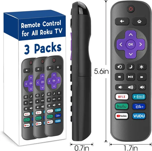 Miniatura 6 de Paquete de 3 controles remotos de repuesto para Roku TV, compatible con todos los TCL Roku/Hisense Roku/Onn Roku/Sharp/Philips Roku