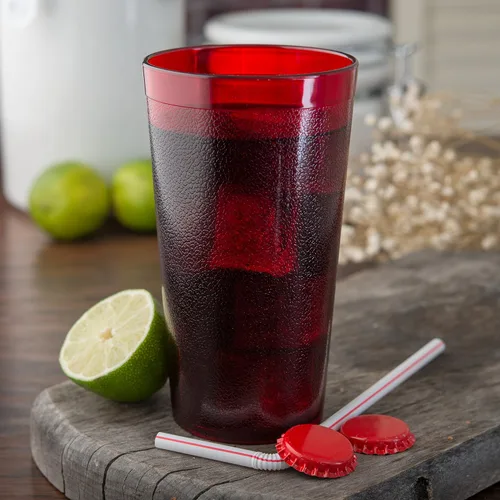 Miniatura 6 de Vasos de plástico Carlisle, apilables, resistentes a la rotura, sin BPA, 16 onza, Rubí