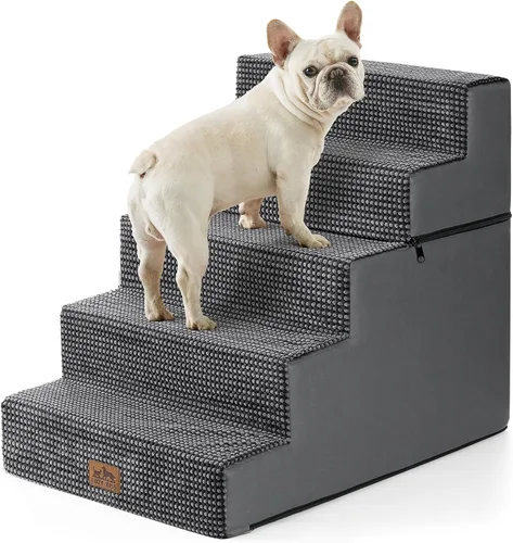 Miniatura 11 de COZY KISS Escaleras para perros pequeños, escaleras extraíbles de 4 niveles para sofá y cama, escalones para perros de 17.7 pulgadas de alto