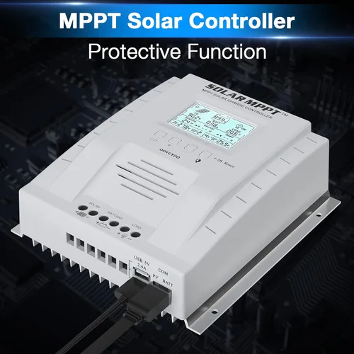 Miniatura 2 de MPPT Controlador de carga de 60 amperios, 12 V/24 V, regulador de carga de panel solar de 60 A con pantalla LCD de luz negra, máximo 100 V para gel