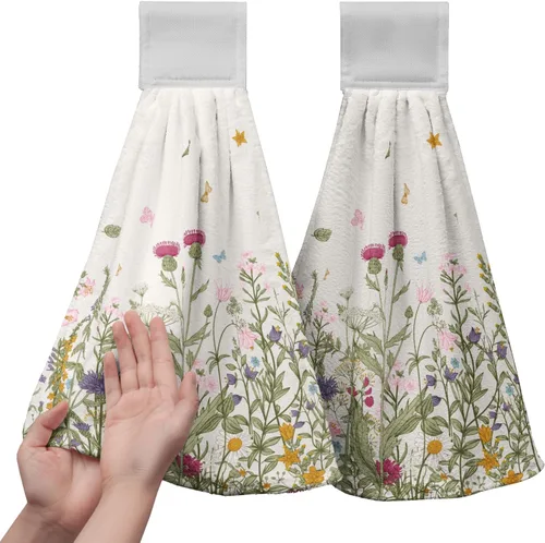 Miniatura 44 de America Stars - Juego de 2 toallas de cocina azules con lazo para colgar, patrióticas para colgar el 4 de julio, juego de 2 toallas de mano