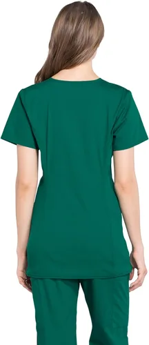 Miniatura 2 de Cherokee Women's Maternity Scrub Top with 3 Pockets Mock Wrap WW685