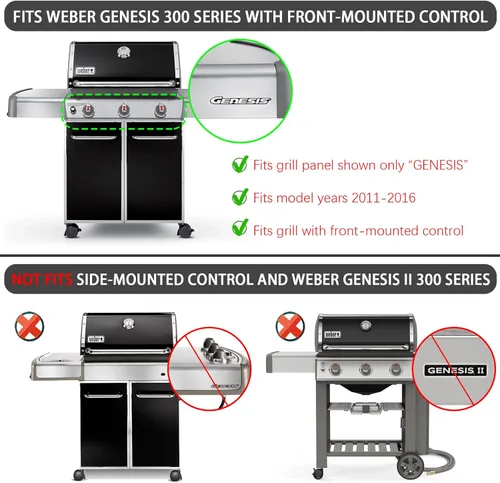 Miniatura 2 de Genesis 7620 7621 Barras aromatizantes 65505 Piezas de repuesto para Weber Genesis Grill Parts 300 Series con perilla de control frontal E-310 E-320