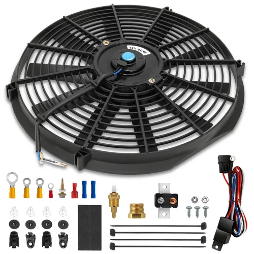 Miniatura 11 de Auto Dynasty Ventilador de radiador eléctrico, conjunto universal de ventilador de refrigeración de radiador de 7 pulgadas con kit de relé de Negro