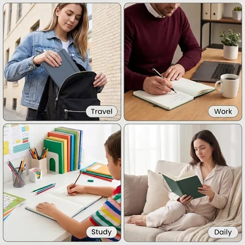 Miniatura 6 de &And Per Se - Cuaderno en blanco, 160 páginas, 5.7 x 8 pulgadas, cuaderno de rayas estrechas con papel grueso para escribir, cuaderno de tapa dura