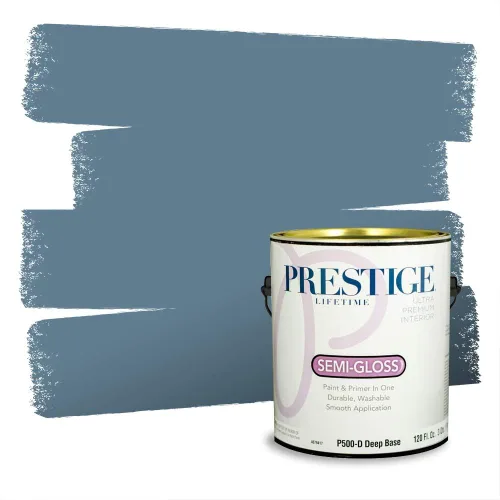 Miniatura 316 de Pintura Exterior + imprimación PRESTIGE, todo-en-uno, 1 galón, acabado mate, color comparable al Valspar* Royal Gray* VS151-Gris real