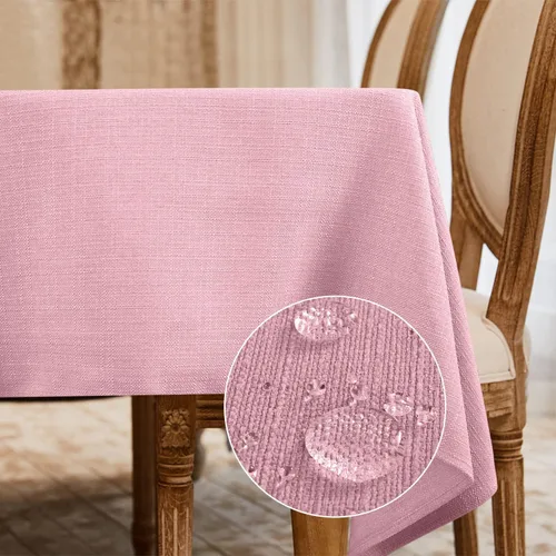 Miniatura 31 de BALCONY & FALCON Mantel rectangular lavable, resistente a las arrugas e impermeable, mantel decorativo de tela de lino para comedor, fiestas