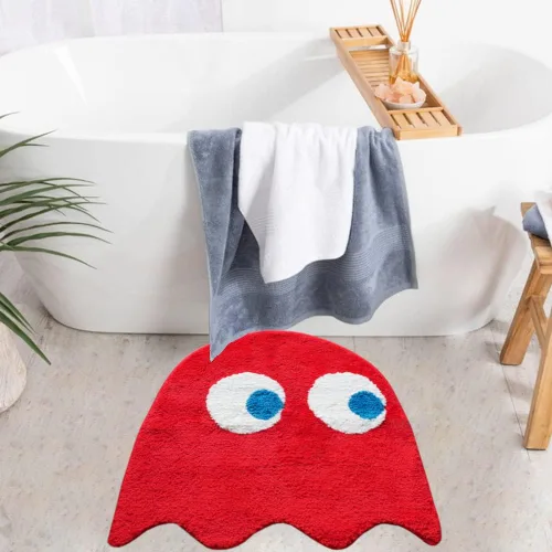 Miniatura 6 de Evovee Alfombra de baño roja, bonita alfombra de baño divertida, decoración divertida, alfombra roja para dormitorio, divertida, divertida, redonda