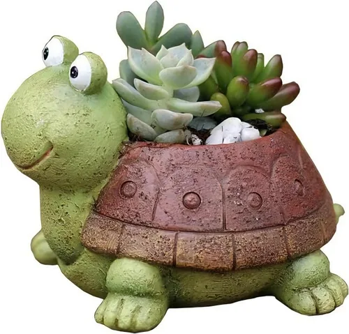 Macetas de Suculentas de Tortuga Youfui - Maceta de Bonsái de Resina Hecha a Mano con Agujero de Drenaje, Maceta Mini para Suculentas, Decoración de
