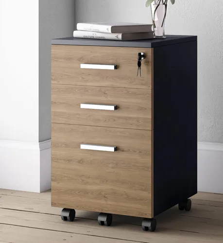 Miniatura 8 de Lazio Archivador de 26 pulgadas con cerradura, archivador para el hogar y la oficina, archivador de 3 cajones con ruedas para cartas de tamaño A4