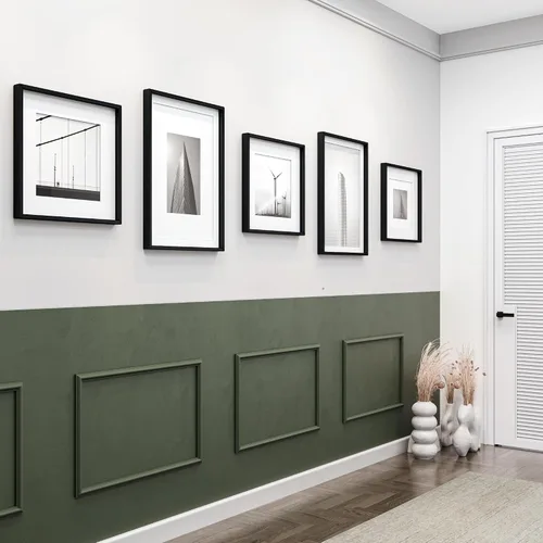 Birdeco Kit de Molduras de Pared Prefabricado, Paneles de Zócalo Listos para Ensamblar, Instalado con Pegamento, Moldura Precortada para Pared