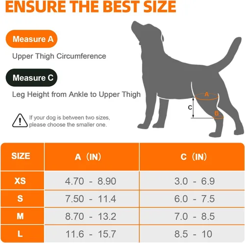 Miniatura 5 de Rodillera para perro para pierna trasera desgarrada del ACL, soporte ajustable para cadera de perro para pierna trasera con estabilizadores
