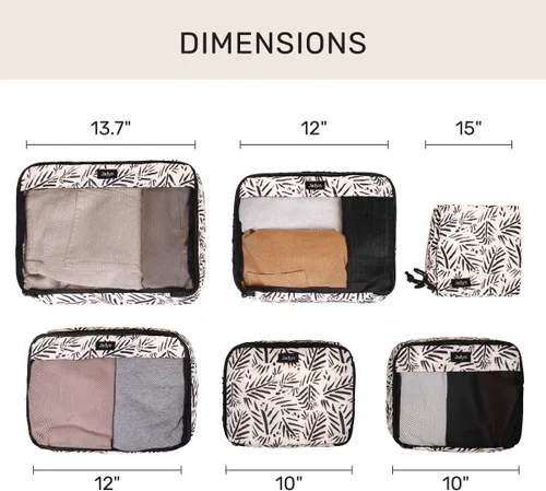 Miniatura 2 de Jadyn Juego de 6 cubos de embalaje grandes para maleta, bolsa de lona, equipaje, artículos esenciales de viaje de varios tamaños