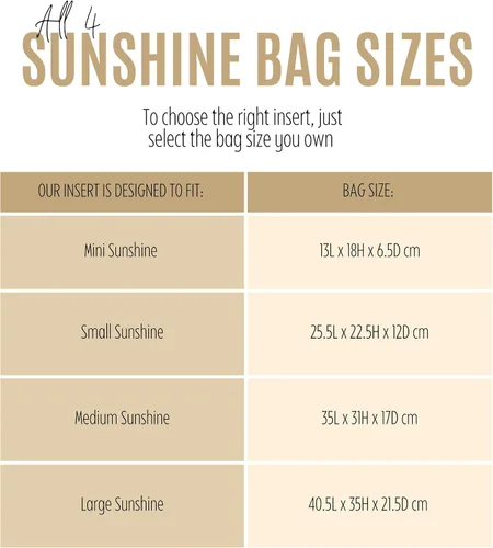 Miniatura 2 de Sunshine Tote Organizer Insert, Sunshine Shopper Medium Insert, Mini Sunshine Large Organizer, Handmade 3mm Premium Felt Snug Sturdy Gold Zipper