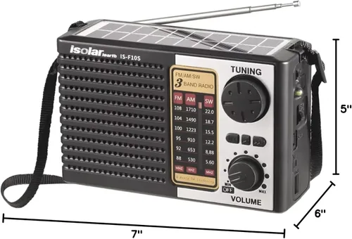 Miniatura 8 de Radio solar portátil, bandas AM/FM/SW, altavoz digital con fuerte recepción, luces LED, carga USB, batería desmontable para acampar y montañismo al