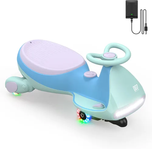 Miniatura 11 de FanttikRide N7 Pro - Coche eléctrico Wiggle con pedal, batería recargable, CyberWiggle, auto oscilante 2 en 1, 2 velocidades máximas de 4 mph, Azul